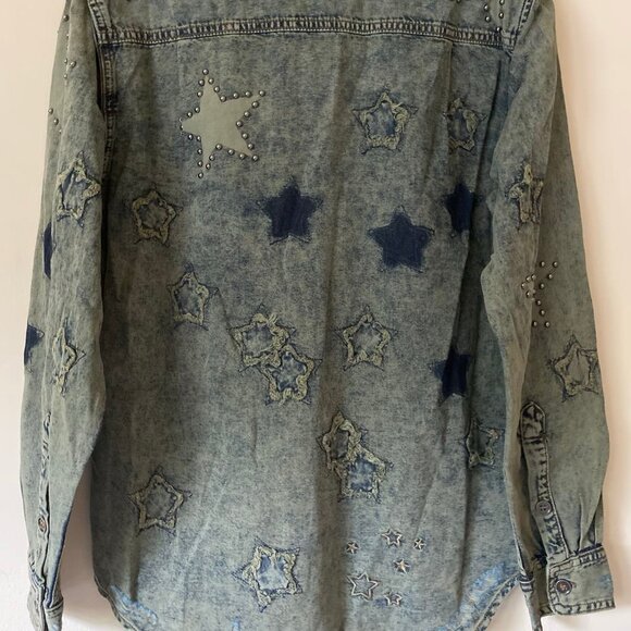 ONE TEASPOON Everyday Blue Classic Star Shirt (Size: S) NWOT - Picture 10 of 12